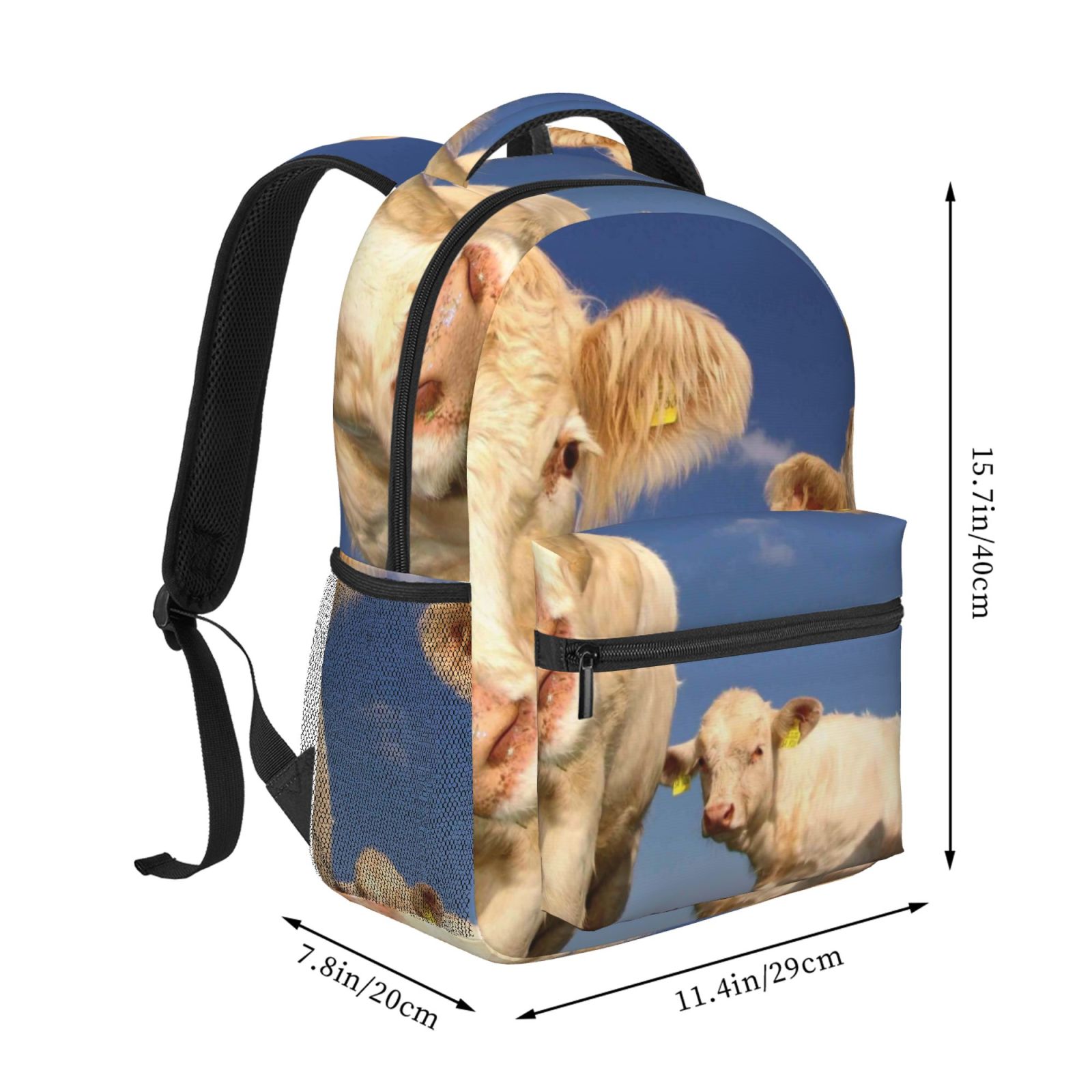 Horeoi Cows Cattles Print Eco-Friendly Lightweight Student Backpack for School Travel - Ergonomic Padded Laptop Compartment & Multi-Pocket Design