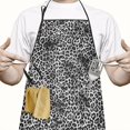 thumbnail image 2 of Black and Tan Leopard Print Apron-Garden Aprons for Women with Pockets-Cotton Linen Waterproof Kitchen Cooking Gardening Aprons Adjustable for Kitchen,Cooking,BBQ and Salon 33x27 Inch, 2 of 7