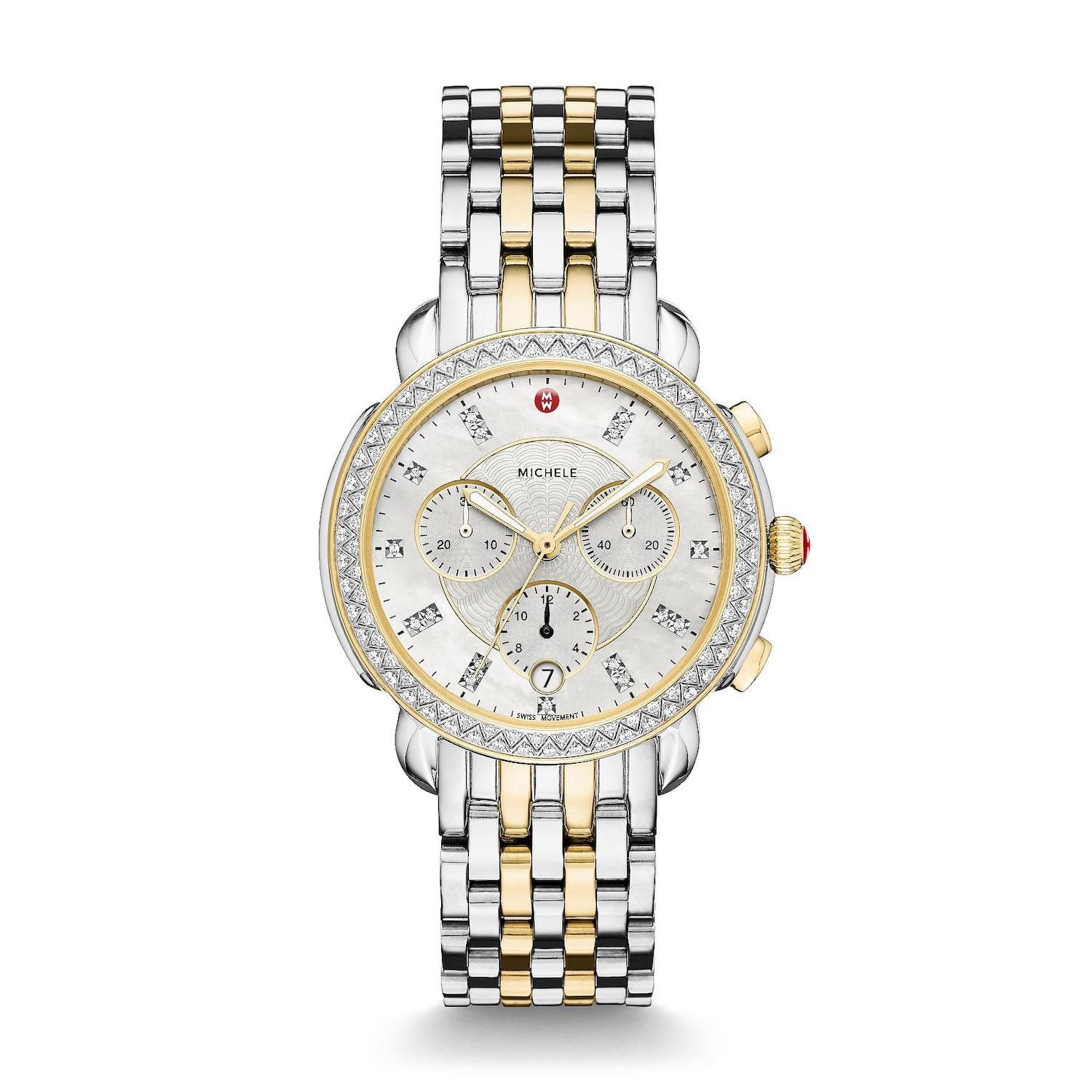 Michele Signature Deco Two-Tone Stainless Steel & Diamond Women's
