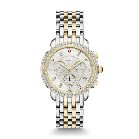 Michele Sidney Two-Tone Stainless Steel Diamond Dial Women's Watch MWW30A000005
