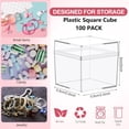 thumbnail image 2 of 100pcs Clear Acrylic Plastic Boxes with Lid - 2x2x2 Inch Square  Containers for Party Favors, Jewelry, Earrings, Herbs, Beads & Gifts, 2 of 6