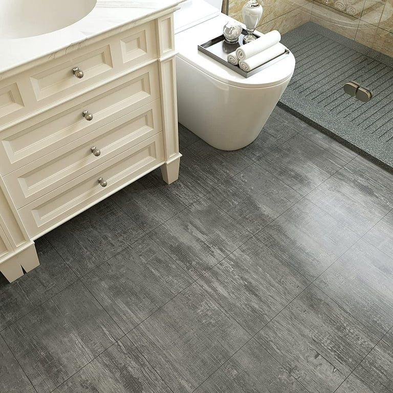 VEELIKE 6''x36'' Beige Grey Peel and Stick Floor Tile Waterproof