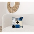 thumbnail image 2 of 18" X 18" Blue And Black Abstract Zippered Handmade Polyester Throw Pillow Cover, 2 of 5