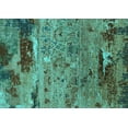 thumbnail image 1 of Ahgly Company Machine Washable Indoor Rectangle Oriental Turquoise Blue Industrial Area Rugs, 3' x 5', 1 of 4