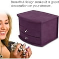 thumbnail image 5 of Jewelry Organizer, Jewellery Box, 3 Layers Portable Velvet Jewelry Storage Box with A Mirror on The Cover Comprehensive Protection to Ensure Long-Term Structural Integrity, Purple, 5 of 7