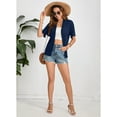 thumbnail image 6 of HOWCOME Women Summer Lightweight Open Front Short Sleeve Cardigan Casual Loose Cover Ups Navy Blue, L, 6 of 6