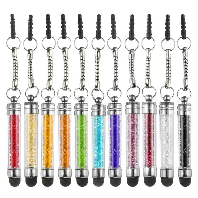 Unique Bargains 11pcs Stylus Pen for Touch Screens Mini Crystal Diamond Capacitive Pens for Universal All Touchscreen Device