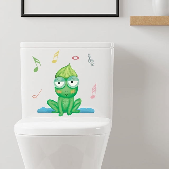 Pegatina para tapa de inodoro de rana cantante Sailing decoración del hogar Electrónica