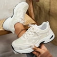 thumbnail image 3 of Womens Walking Shoes Breathable Mesh Tennis Shoes Lightweight Non Slip Lace up Mesh Sneakers for Casual Walking White Size 8, 3 of 6