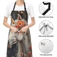 thumbnail image 4 of Kdxio Vintage Floral White Horse Apron with Pockets Adjustable Kitchen Aprons for Men Women Waterproof Aprons for Cooking,Drawing,Crafting, Baking Household Cleaning, 4 of 5