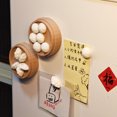 thumbnail image 5 of 1 Set Creative Theme Fridge Magnets Dumpling Steamed Bun with Basket Decors For Home And Offices Refrigerator Whiteboards Decors, 5 of 9
