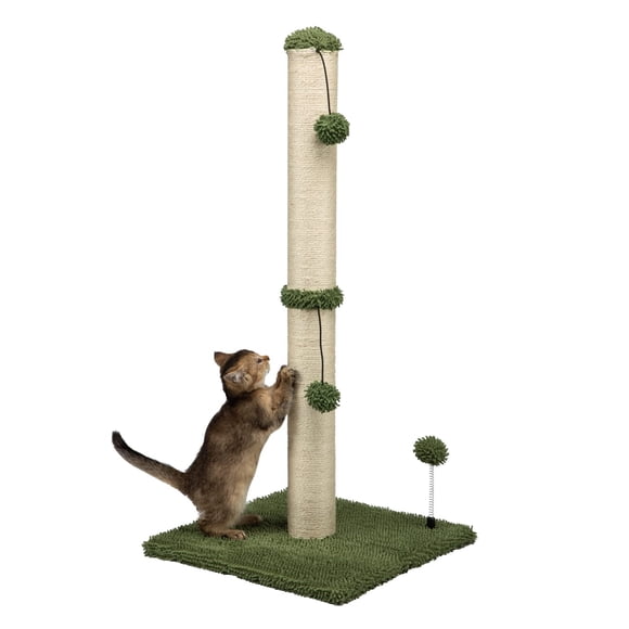 Rascador para gatos MECOOL Premium Basics, 34 pulgadas de alto, verde