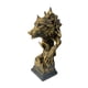 thumbnail image 4 of Cabeza de animal decorativa, adorno de mesa, figura antigua, escultura de cabeza de lobo, animal oro, 4 of 9