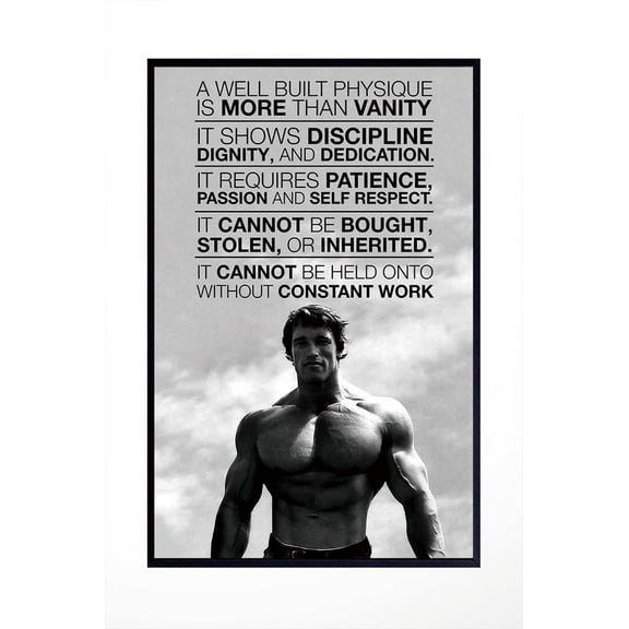 Arnold Schwarzenegger Motivation Gym Poster Frameless Gift 12 x 18 inch(30cm x 46cm)