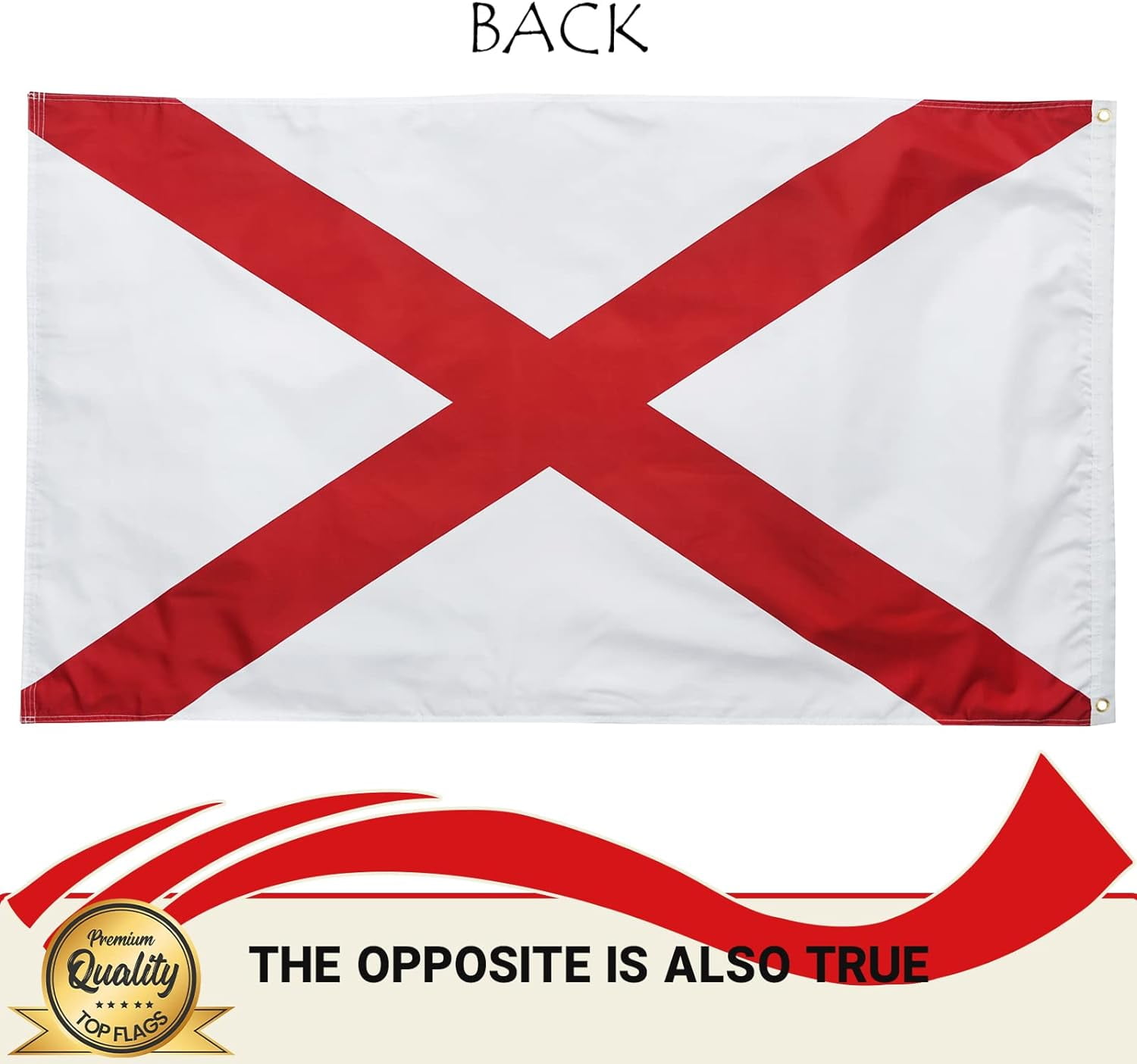 TOPFLAGS Alabama Flag Double Sided 3x5 AL State Outdoor Flag Sewn Stripes 3 ply Heavy Duty for Outdoor, Vivid Color Fade-resistant