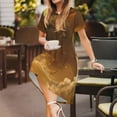 thumbnail image 3 of Lsque Golden Pig Cloud Fantasy Print Women's Casual Dress T-Shirt Summer Short Sleeve Scoop Neck Swing Dresses, 3 of 6