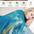 thumbnail image 3 of Qinduosi  Throw Blanket for Kids Adults Women Men Ocean Wave Sherpa Blanket for Bed Couch Hawaiian Tropical Wave Surfing Fleece Blanket Blue Sea Summer Plush Blanket Soft Fuzzy BlanketThrow, 3 of 6