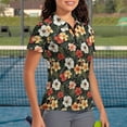 thumbnail image 2 of Binienty Hawaiian Hibiscus Matching Couple Golf Shirts Classic Fit Short Sleeve Funny Golf Shirt for Men Women Versatile Quarter Zip Pullover for Golf Running Sports Outing Wear, 2 of 7