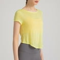 thumbnail image 4 of cfhntfmh Yoga Tops for Women Crewneck Short Sleeve Cropped T-Shirts Outdoor Soft Lightweight Athletic Workout Shirts, 4 of 6