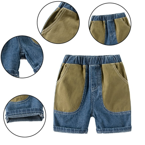Nmmacb Kids Baby Boys Denim Shorts Cotton Shorts Little Boys Summer Elastic Waist Short Pants for 1-8Y