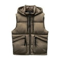 thumbnail image 2 of uublik Puffer Vest Men With Hood Warm Quilted Sleeveless Outerwear for Work Casual Travel Coffee, 2 of 5