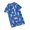 Blue, variant on Yunliwuli Toddler Boys Rash Guard Swimwear Cartoon Marine Organisms Print Short Sleeve Swimsuits Front Zipper Bathing Suits