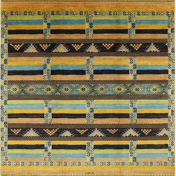 Ahgly Company Indoor Square Mid-Century Modern Dark Brown Solid Area Rugs, 6' Square