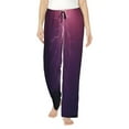 thumbnail image 2 of Lsque Thunderstorm Violet Purple Print Women's Pajama Pants, Lounge Pant - Comfortable Home Wear,Elastic Waistband, Stylish Design-XX-Large, 2 of 9