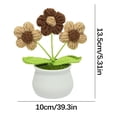 thumbnail image 2 of Ganfancp Acabado de Tejer a Mano Del Valle de Maceta de Muebles para El Hogar de Punto de Lana de Flores Simuladas de Ganchillo Ramo de Girasoles de Regalo Ofertas Del Día 1X Flor de Punto de Simulac, 2 of 2