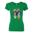 thumbnail image 2 of Wild Bobby, If I Can't Wear My Flip Flops I'm Not Going Colorful Sandals Streetwear Womens Slim Fit Junior Tee, Kelly, 2XL, 2 of 3