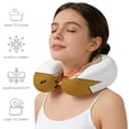 thumbnail image 4 of Neck Pillow, Cute Dog Memory Foam U-Shaped Travel Pillow for Airplane Car Train Office Nap, Portable Soft Head Neck Support for Sleeping & Reclining Red Scarf Black Dog Paw Print, 4 of 9