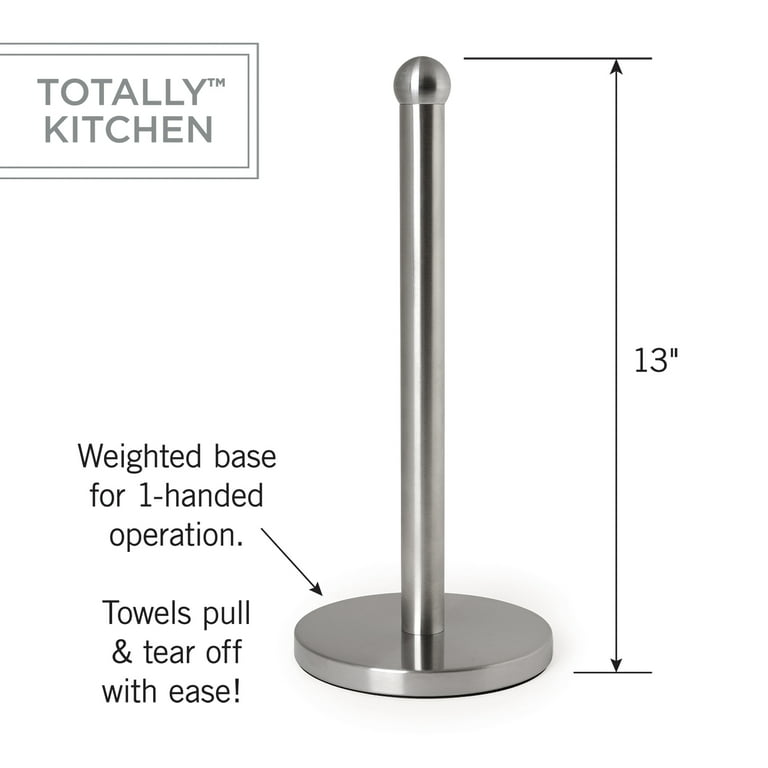 Kitchen Details White Metal Freestanding Paper Towel Holder in the