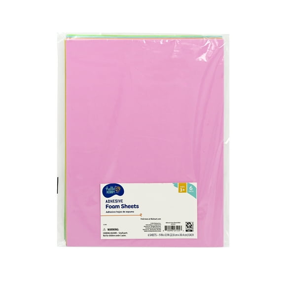 Hello Hobby Multicolor Foam Sheets for Crafting, 6 Piece Set, Perfect for DIY Projects and Home Decor
