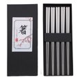 thumbnail image 1 of 5 Pairs Household Chopsticks Reusable Stainless Steel Chopsticks Housewarming Gift, 1 of 7