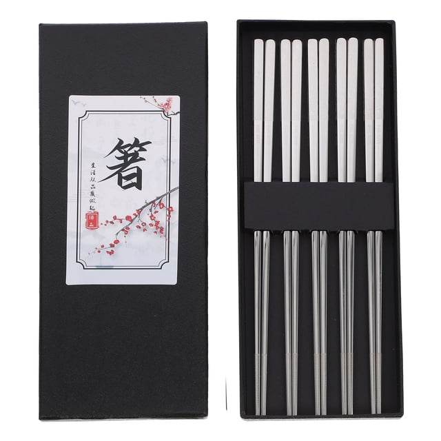 5 Pairs Household Chopsticks Reusable Stainless Steel Chopsticks Housewarming Gift