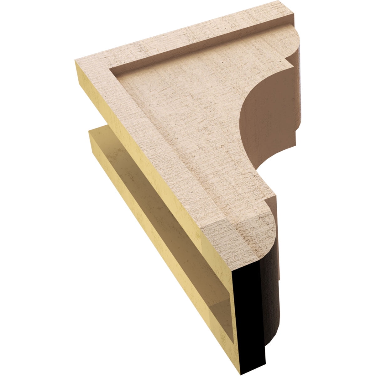 6"W x 12"D x 18"H Classic Bryant Rough Cedar Woodgrain TimberThane Corbel, Primed Tan