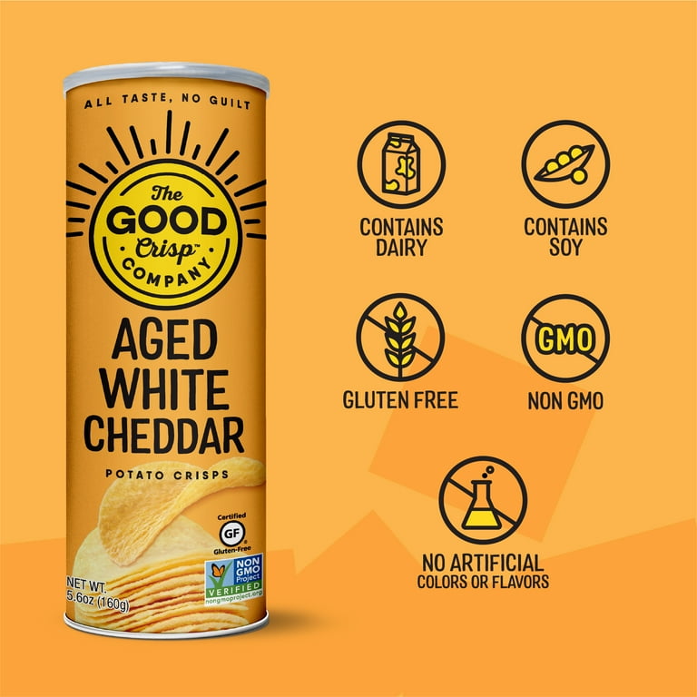 The Good Crisp Company Healthy Aged White Cheddar Potato Chips