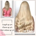 thumbnail image 4 of Extensiones de cabello humano con clip, color rubio, 105 g, 50 cm, 4 of 7