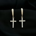 thumbnail image 3 of Rosec Jewels Lab Created Diamond Cross Earrings - Faith Cross Dangle Earrings - Ready to Gift for Christmas, 18K Yellow Gold, 3 of 6