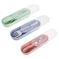 thumbnail image 2 of 3 Set of Toddler Utensils Kids Tableware Set with Handle Children Safe Spoons Forks Set with Container, 2 of 8