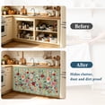 thumbnail image 4 of Sage Green Floral Cabinet Curtain 32"Wx55"L, Dustproof Pantry Door Curtain with Self Adhesive Tape, Spring Flowers Leaves Farmhouse Tall Storage Cover Privacy Drape for Bathroom Kitchen Laundry Room, 4 of 9