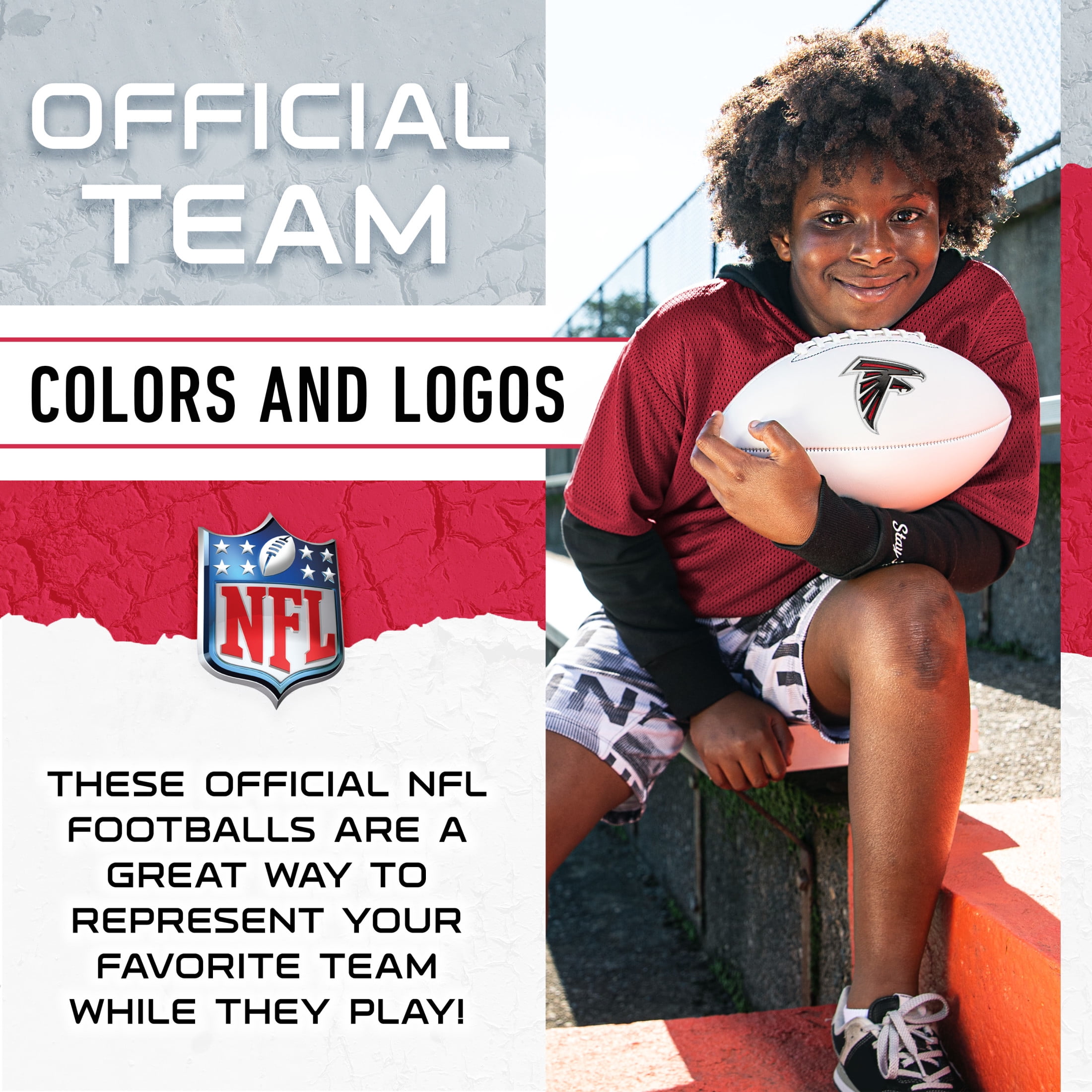 Franklin Sports NFL Atlanta Falcons Autograph Football - Official Size White Panel Souvenir Football for Autographs + Signatures - NFL Team Fan Shop Memorabilia Football for Display