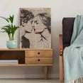 thumbnail image 5 of UXIEQU Vintage Kissing Couple Canvas Wall Art Print 15.75x11.81 Inches, 5 of 8