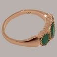 thumbnail image 4 of LBG British Made 10k Rose Gold Natural Emerald Womens Engagement Ring - 33 size options - Size 4.5, 4 of 7
