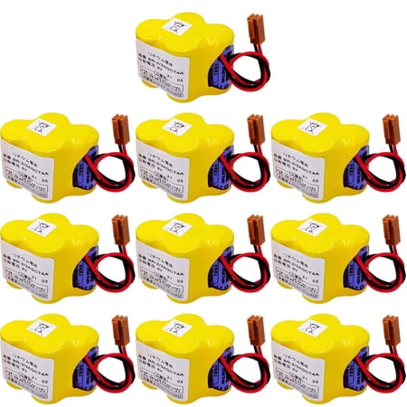10-Pack BR-2/3AGCT4A 6V 4400mAh Replacement Battery for FANUC Controls A98L-0031-0025 CNC System