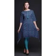 thumbnail image 3 of Bimba Blue Leaf & Paisley Indian Tunic Tops For Girls Printed Casual Top For Women Ethnic Kurti Medium, 3 of 6