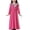 Hot Pink, variant on Odeerbi Muslim Long Dress Medium Big Girls 2025 Long Sleeve V Neck Colorblock Dress