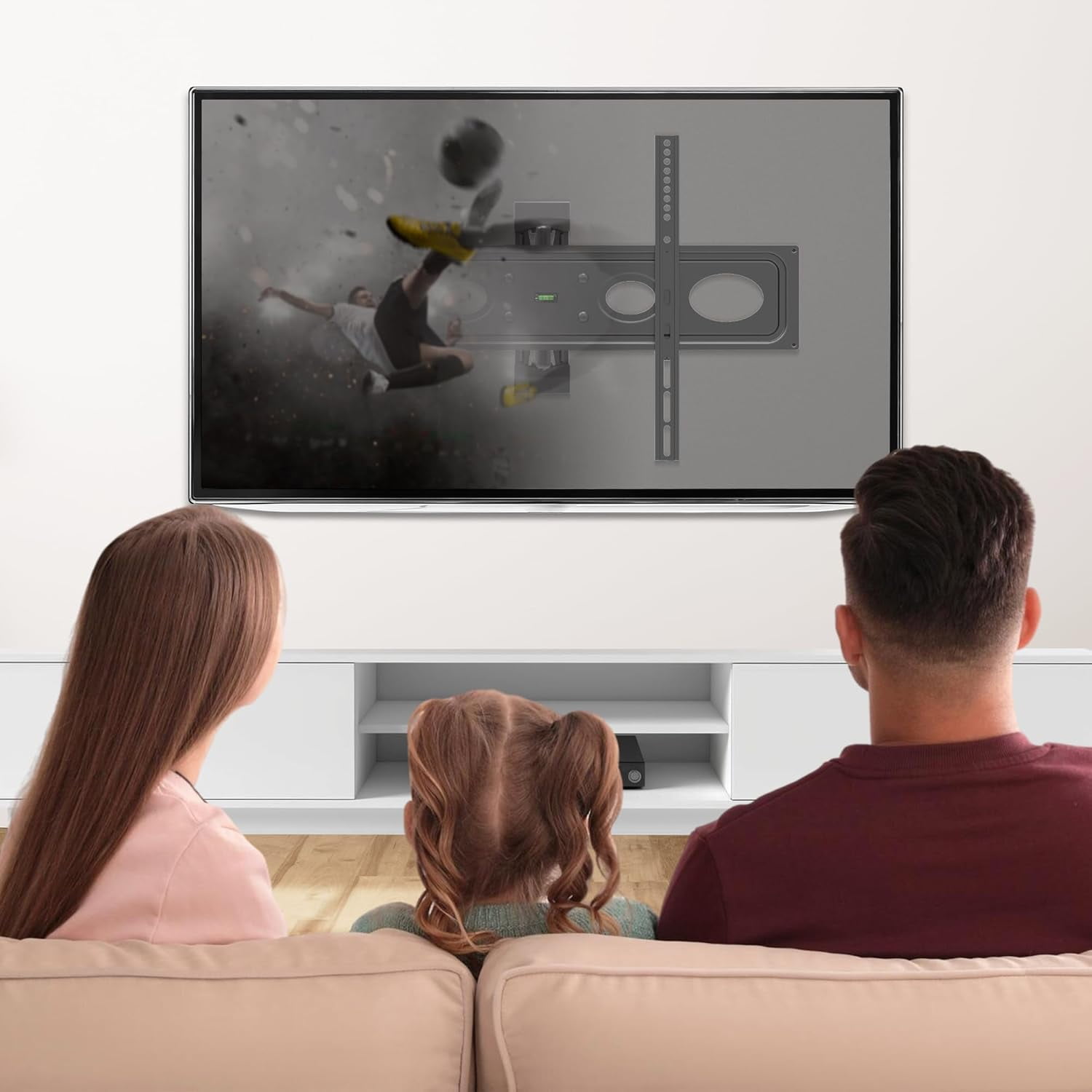 Monster Full Motion TV Mount for 32”-80” TVs up to 88 Lbs., Flat Panel Swivel & Tilt Television Mount, Heavy Gauge Steel Construction, Tilts 5° - -15°, 90° Swivel