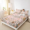 thumbnail image 3 of Erosebridal Vintage Floral Queen Sheet Sets, Wild Horse Moose Squirrel Bed Set, 4 Pieces, 1 Flat Sheet 1 Fitted Sheet and 2 Pillowcases, 3 of 5