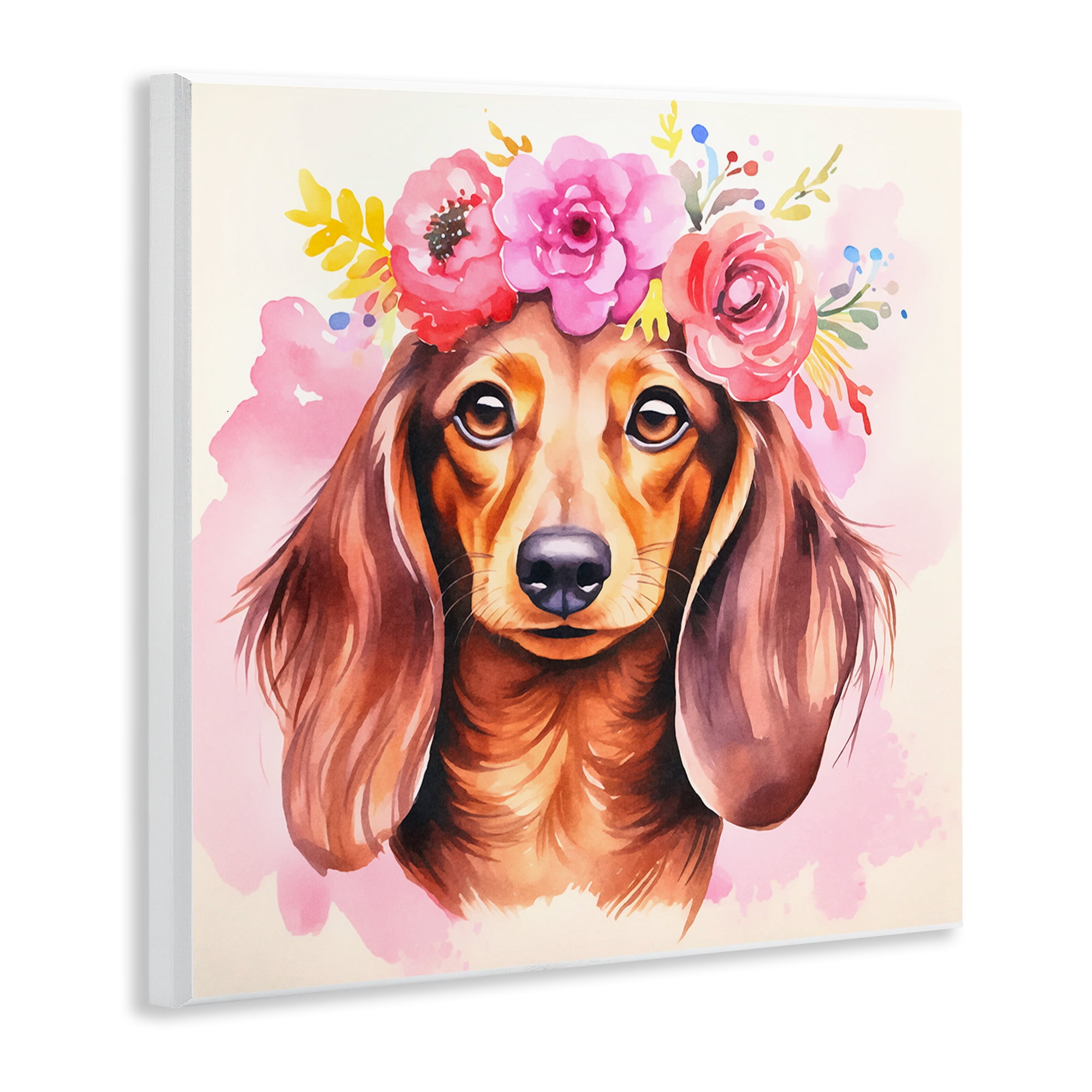 Stupell Industries Boho Wiener Dog Dachshund Animals Painting Unframed Art Print Wall Art, 12 x 12